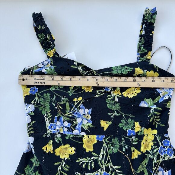 ZARA NWT WOMAN SS24 BLACK/YELLOW FLORAL PRINT MIDI DRESS Large $80 Ref 2157 052 - Picture 13 of 15